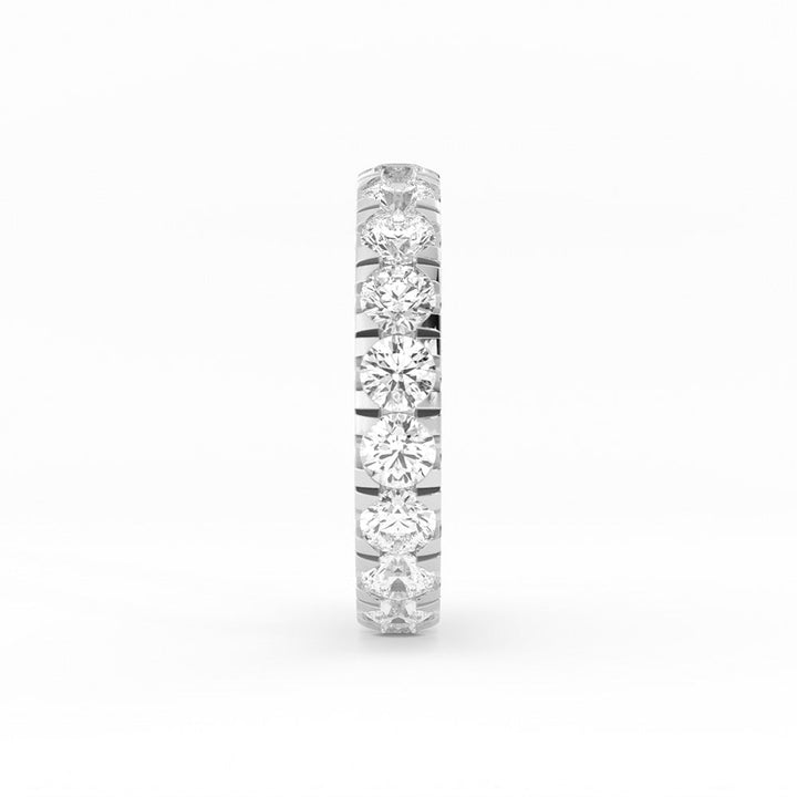 10K White Gold Round Lab Grown Diamond Eternity 3.9mm Wedding Band