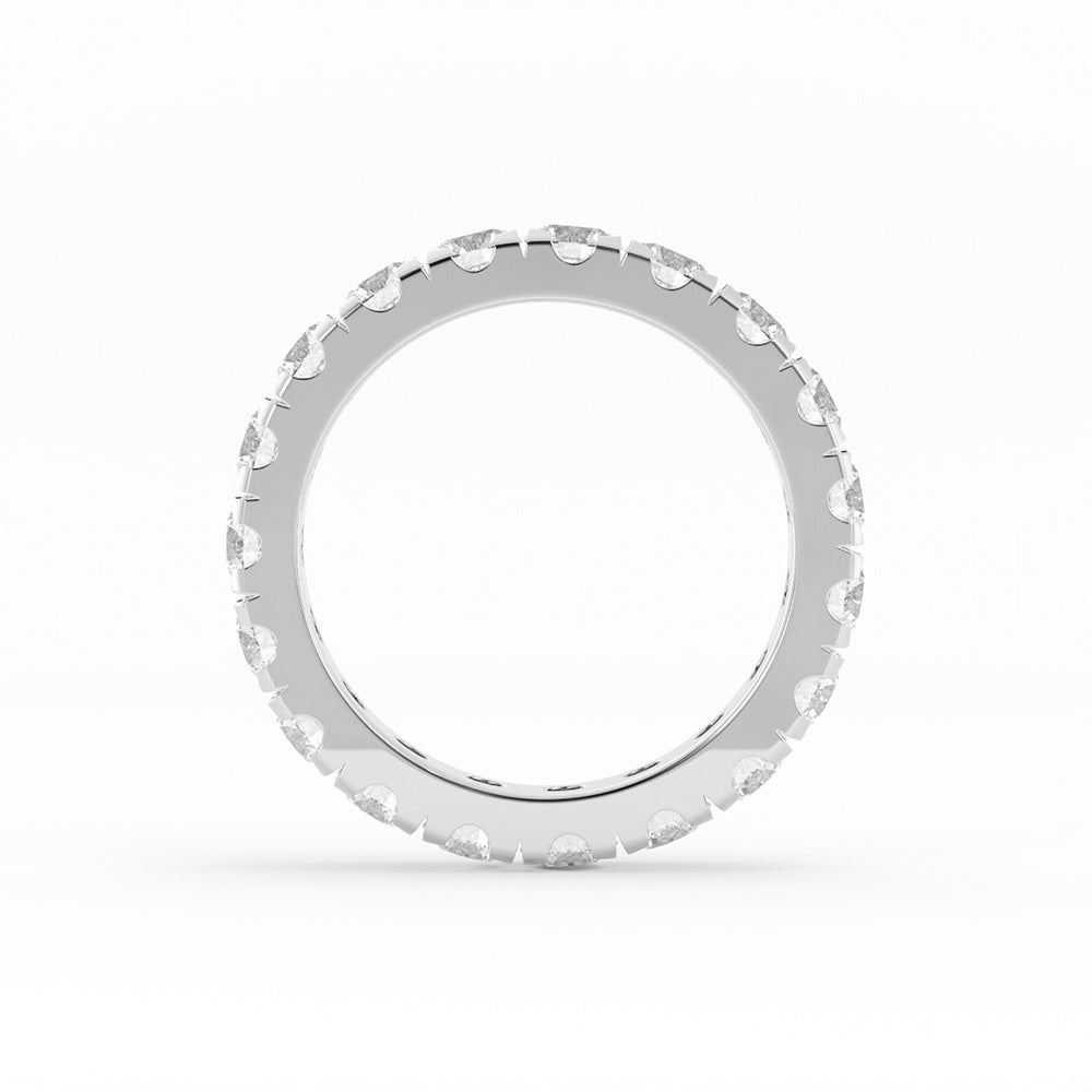 10K White Gold Round Lab Grown Diamond Eternity 3.9mm Wedding Band