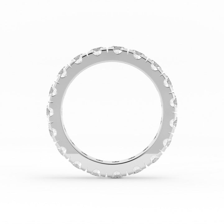 10K White Gold Round Lab Grown Diamond Eternity 3.9mm Wedding Band