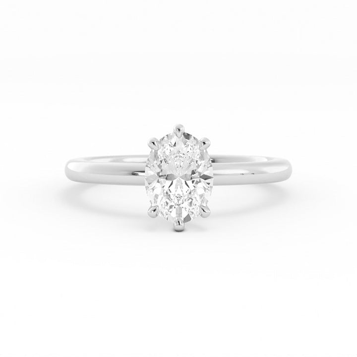 1.25ct Lab Grown Diamond Oval Solitaire 10K White Gold Engagement Ring