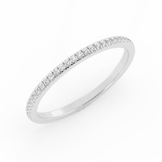 10K White Gold Moissanite Eternity 1.7mm Wedding Band