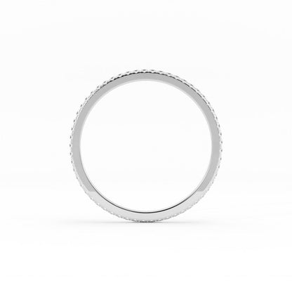 10K White Gold Round Natural Diamond Eternity 1.7mm Wedding Band