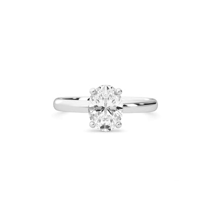 1.09ct Moissanite Oval Solitaire 10K White Gold Engagement Ring