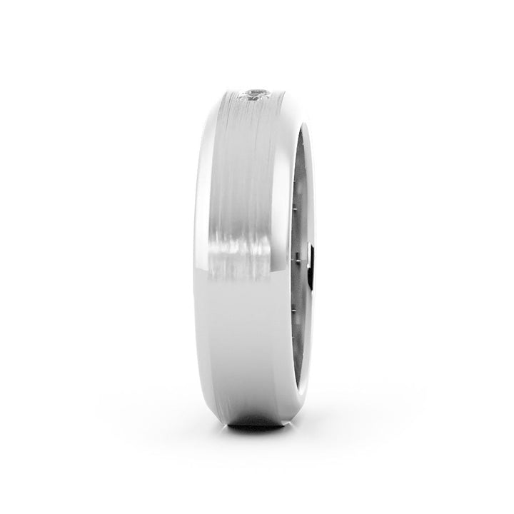 10K White Gold Round Triple Lab Grown Diamond Wedding Band