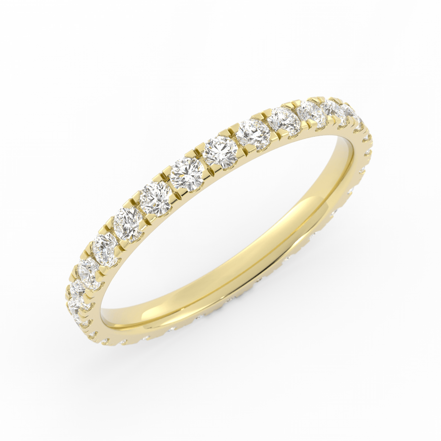 10K Yellow Gold Round Eternity Lab Grown Diamond Wedding Band