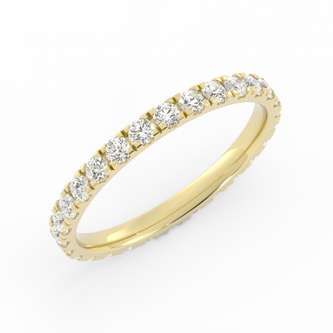 10K Yellow Gold Round Eternity Lab Grown Diamond Wedding Band