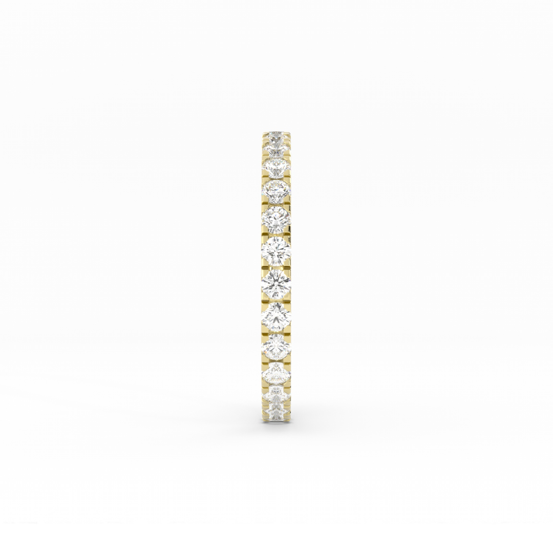 10K Yellow Gold Round Eternity Lab Grown Diamond Wedding Band