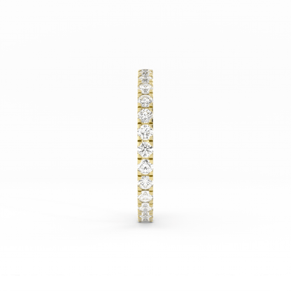 10K Yellow Gold Round Eternity Lab Grown Diamond Wedding Band