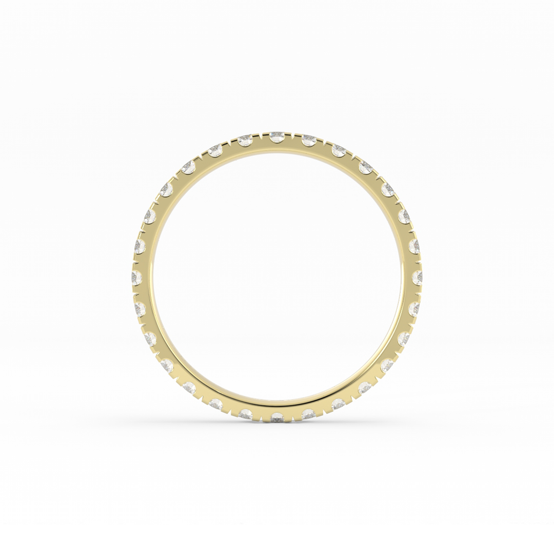 10K Yellow Gold Round Eternity Lab Grown Diamond Wedding Band