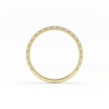 10K Yellow Gold Round Eternity Lab Grown Diamond Wedding Band
