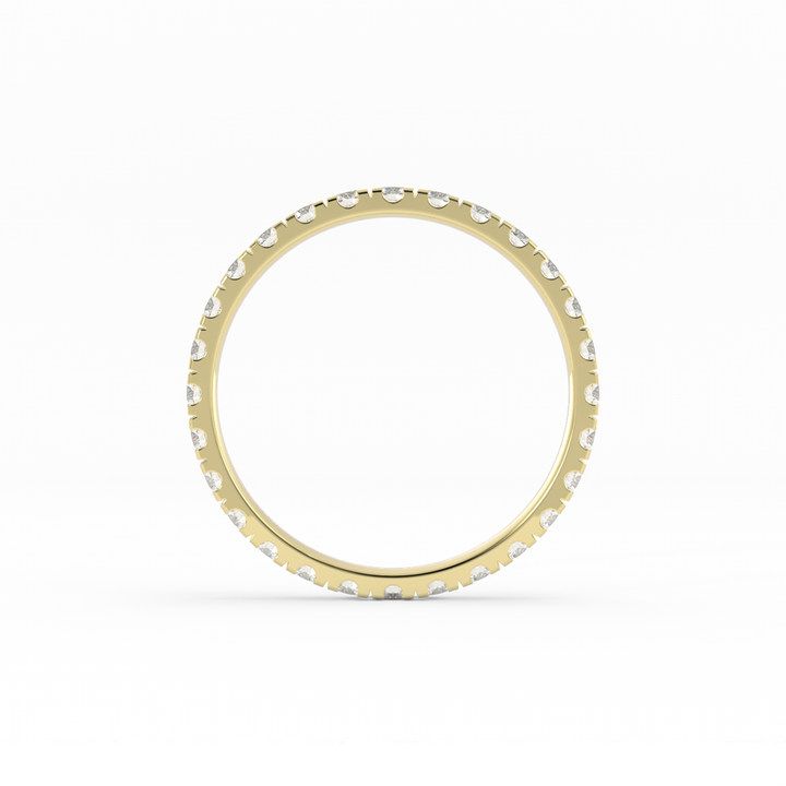 10K Yellow Gold Round Eternity Lab Grown Diamond Wedding Band
