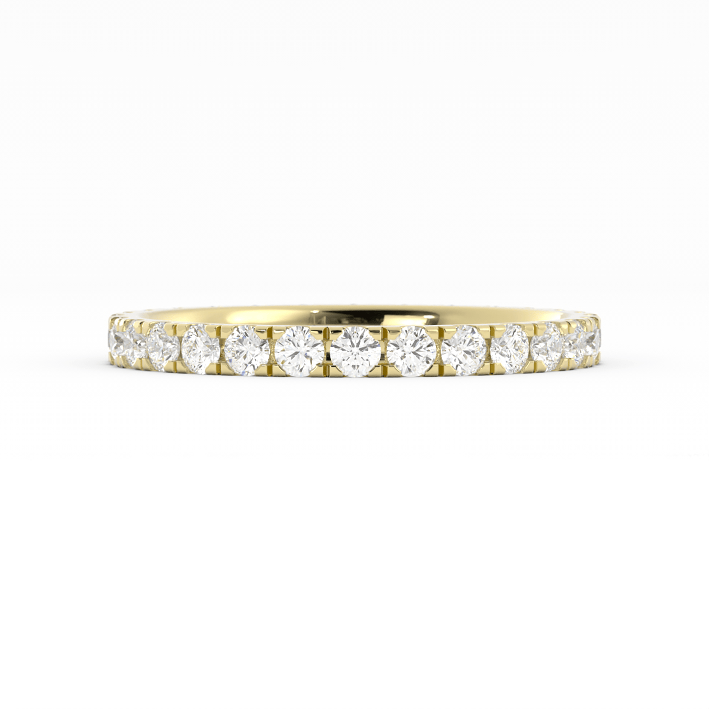 10K Yellow Gold Round Eternity Lab Grown Diamond Wedding Band