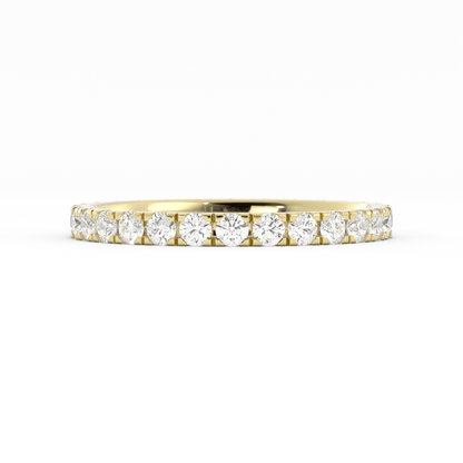 10K Yellow Gold Round Eternity Lab Grown Diamond Wedding Band