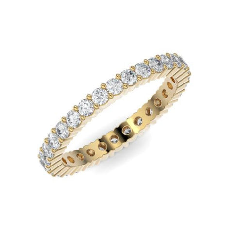 10K Yellow Gold Round Eternity Lab Grown Diamond Wedding Band