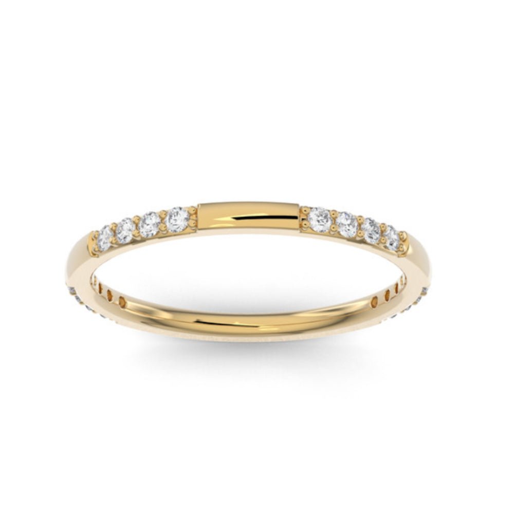 10K Yellow Gold Round 16 Grouped Lab Grown Diamond Wedding Band