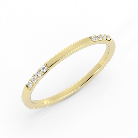 10K Yellow Gold Round 16 Grouped Natural Diamond Wedding Band