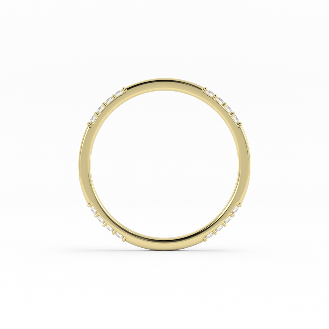 10K Yellow Gold Round 16 Grouped Natural Diamond Wedding Band