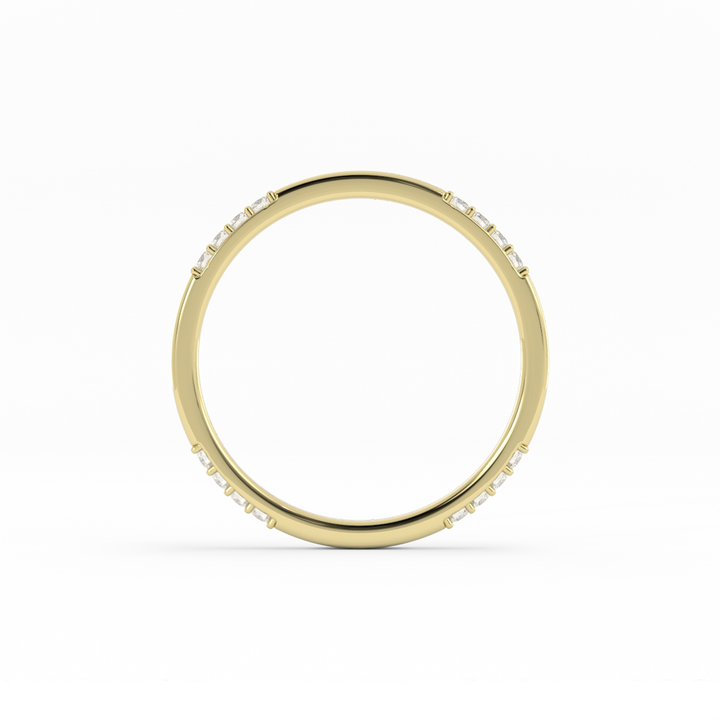 10K Yellow Gold Round 16 Grouped Natural Diamond Wedding Band