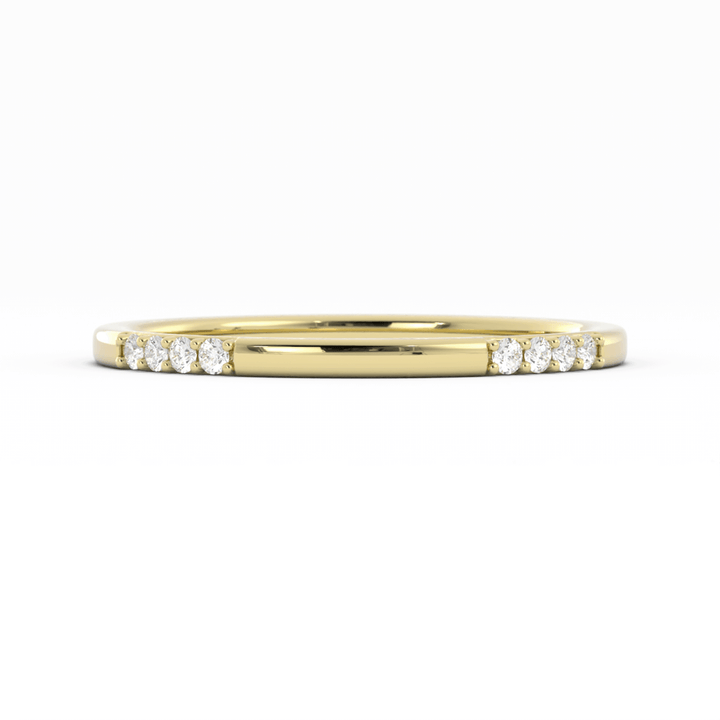 10K Yellow Gold Round 16 Grouped Natural Diamond Wedding Band