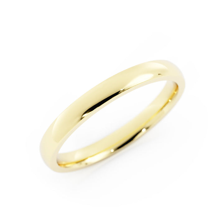 10K Yellow Gold High Polish Domed 2.5mm Wedding Band