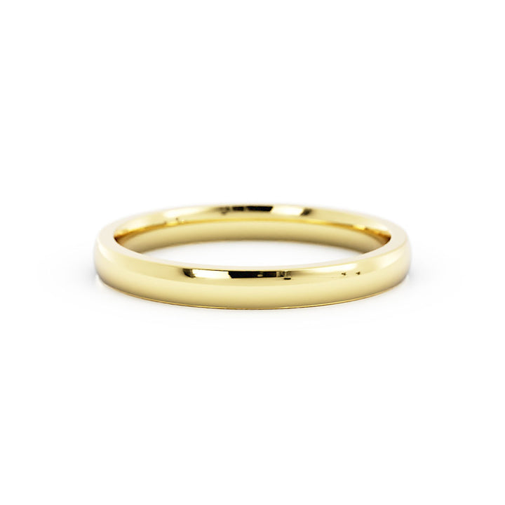 10K Yellow Gold High Polish Domed 2.5mm Wedding Band