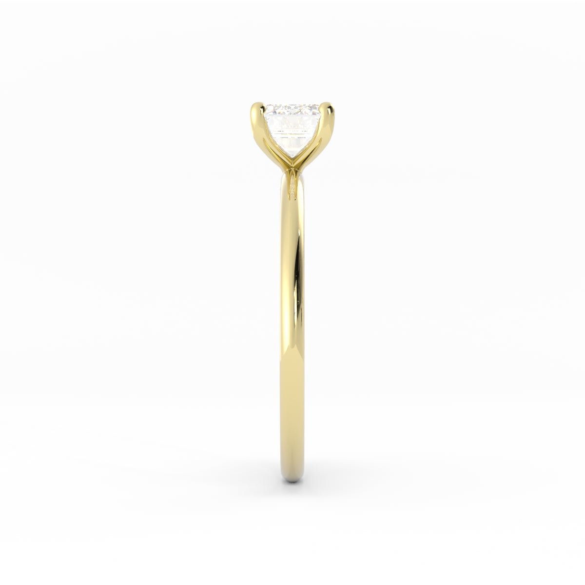 1.0ct Moissanite Emerald East West 10K Yellow Gold Engagement Ring