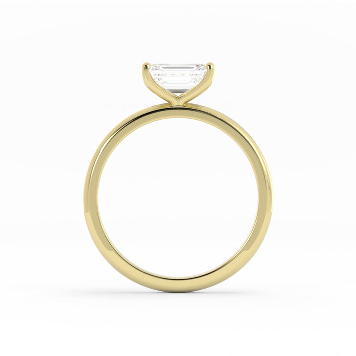 1.0ct Moissanite Emerald East West 10K Yellow Gold Engagement Ring