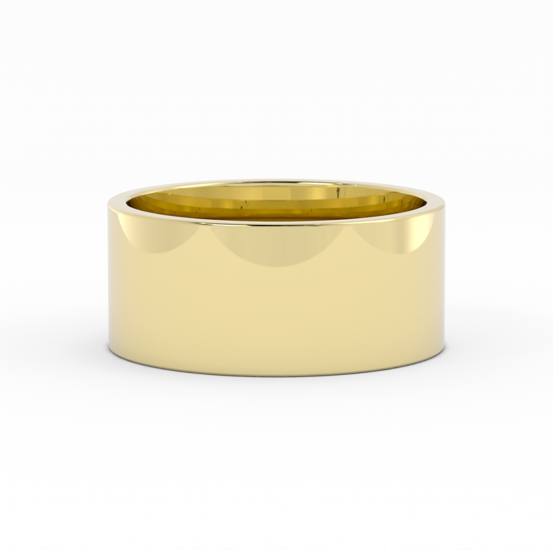 10K Yellow Gold High Polish Flat 10mm Wedding Band