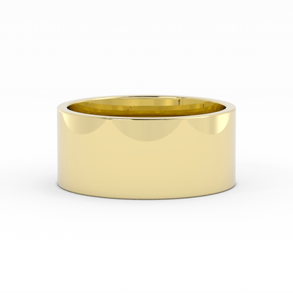 10K Yellow Gold 10mm  Flat Comfort Fit Wedding Band