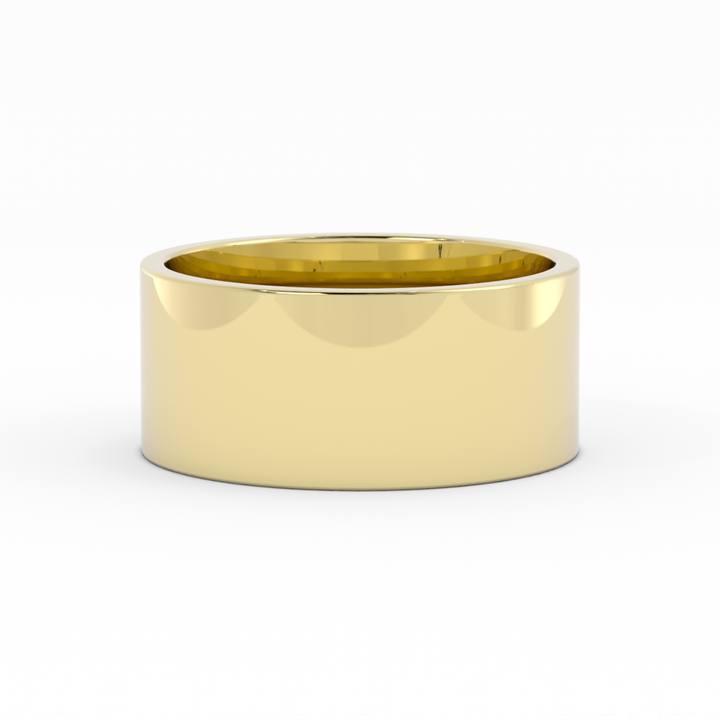 10K Yellow Gold High Polish Flat 10mm Wedding Band