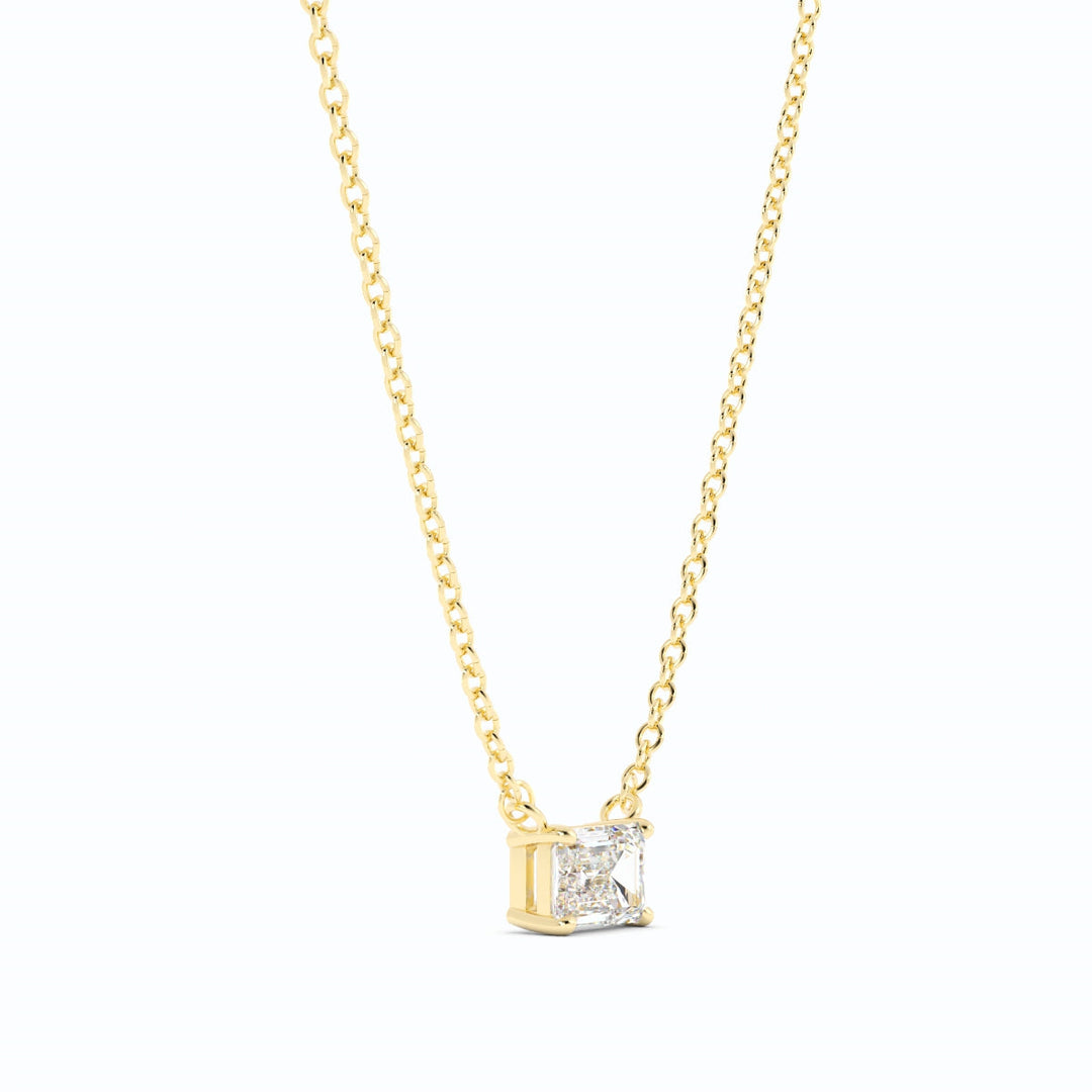 Petite Emerald Cut Solitaire Lab Grown Diamond Necklace