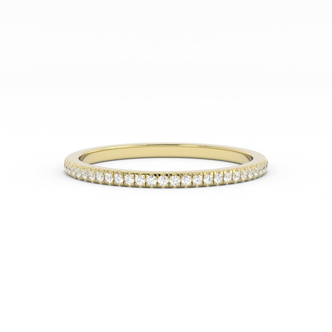 10K Yellow Gold Round Lab Grown Diamond Eternity 1.7mm Wedding Band