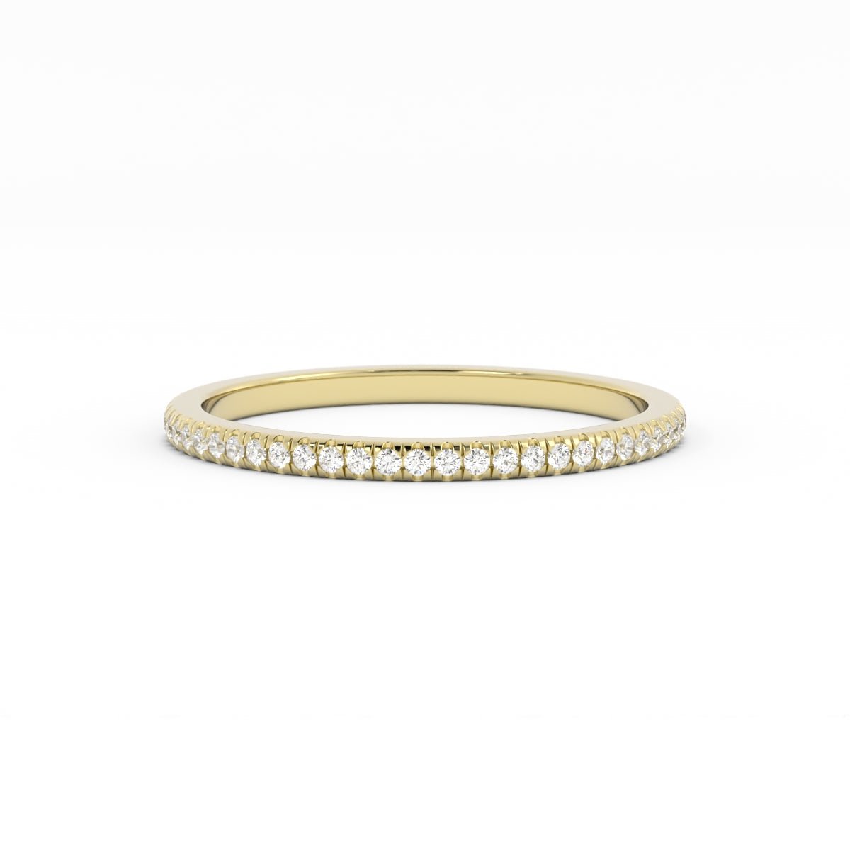 10K Yellow Gold Round Lab Grown Diamond Eternity 1.7mm Wedding Band