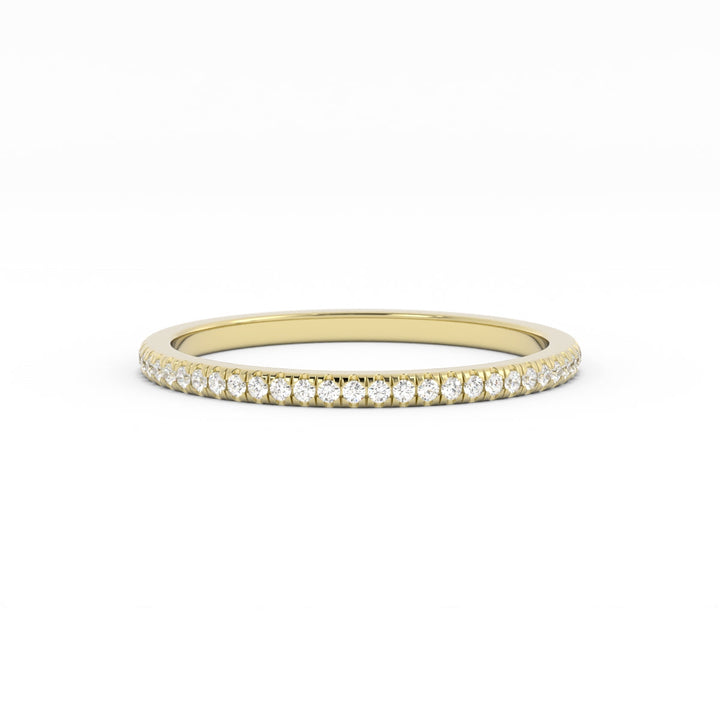 10K Yellow Gold Round Lab Grown Diamond Eternity 1.7mm Wedding Band