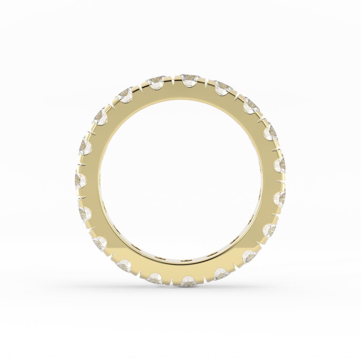 10K Yellow Gold Round Lab Grown Diamond Eternity 3.9mm Wedding Band