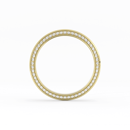 10K Yellow Gold Round Double Knife Edge Lab Grown Diamond Wedding Band