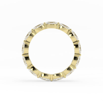 10K Yellow Gold Lab Grown Diamond Oval Eternity 2.67mm Wedding Band