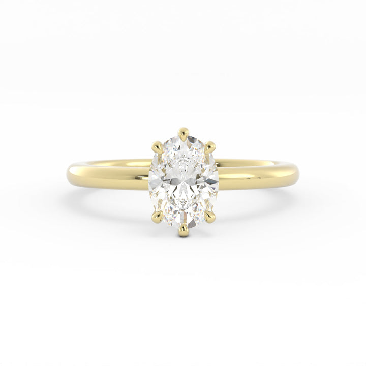 1.25ct Lab Grown Diamond Oval Solitaire 10K Yellow Gold Engagement Ring