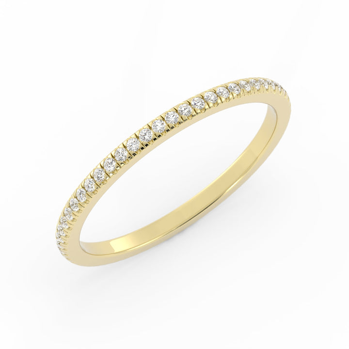 10K Yellow Gold Moissanite Eternity 1.7mm Wedding Band