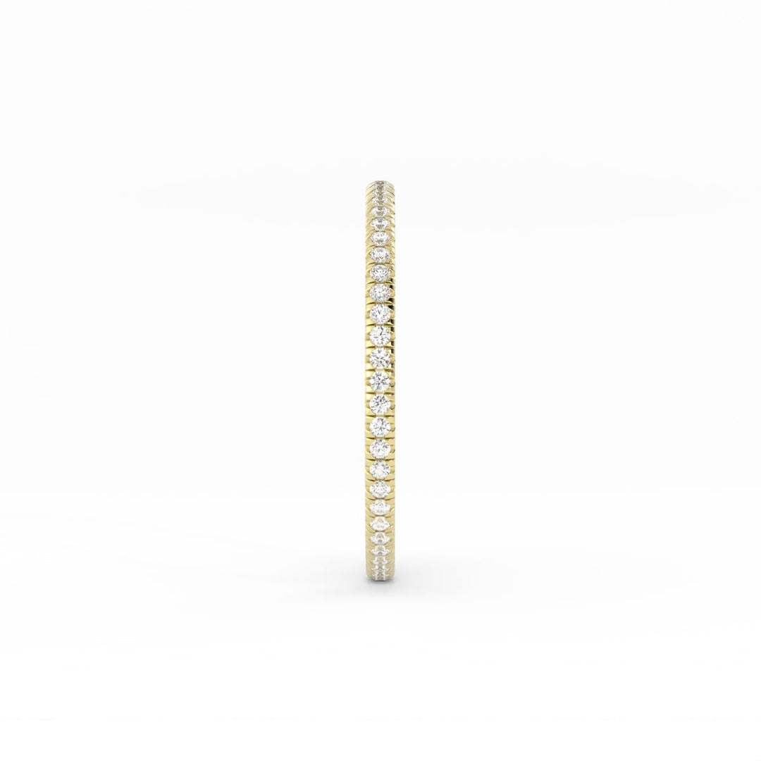 10K Yellow Gold Moissanite Eternity 1.7mm Wedding Band