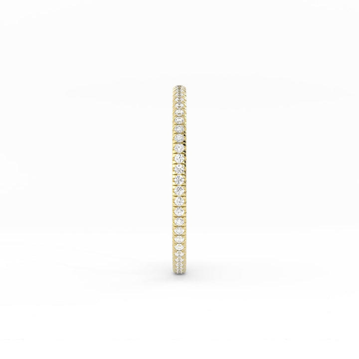 10K Yellow Gold Moissanite Eternity 1.7mm Wedding Band