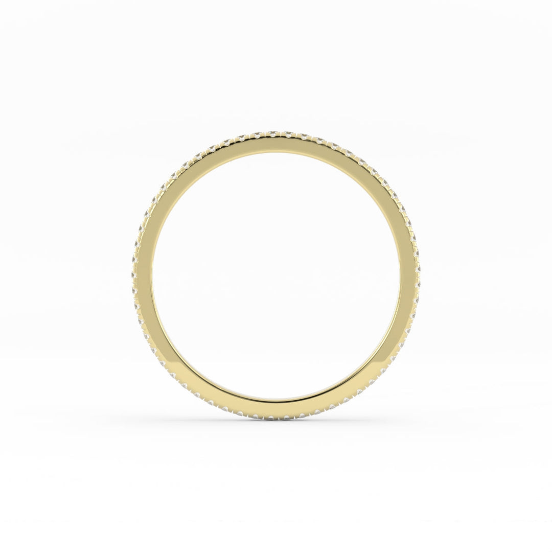 10K Yellow Gold Moissanite Eternity 1.7mm Wedding Band