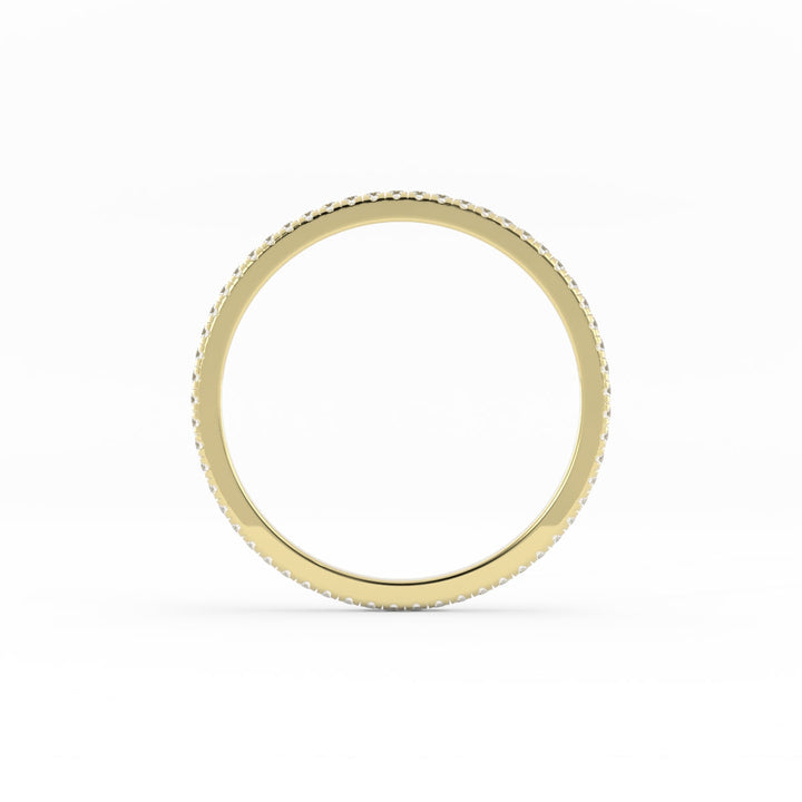 10K Yellow Gold Moissanite Eternity 1.7mm Wedding Band