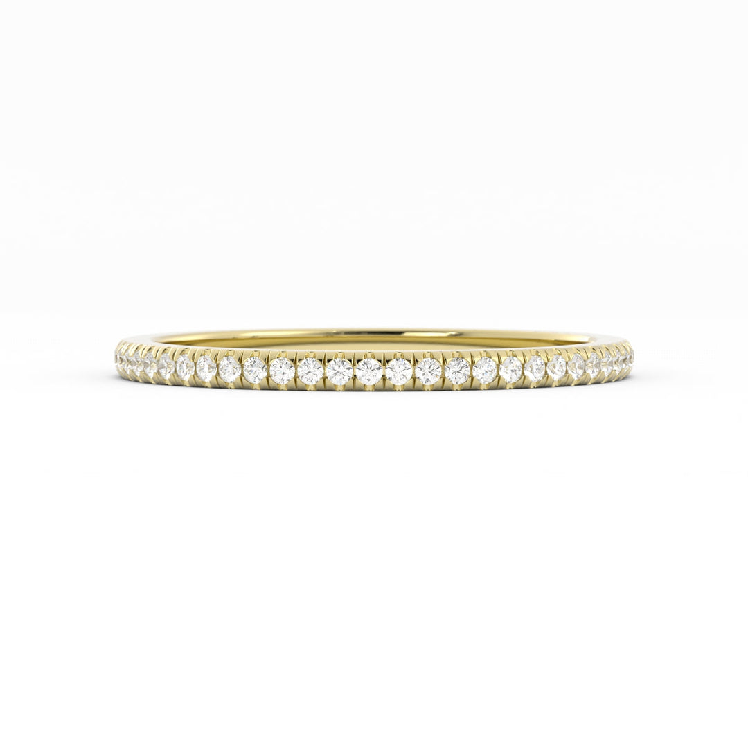 10K Yellow Gold Moissanite Eternity 1.7mm Wedding Band
