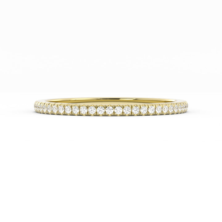 10K Yellow Gold Moissanite Eternity 1.7mm Wedding Band