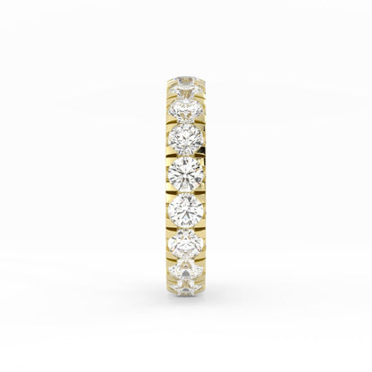 10K Yellow Gold Round Moissanite Eternity 3.9mm Wedding Band