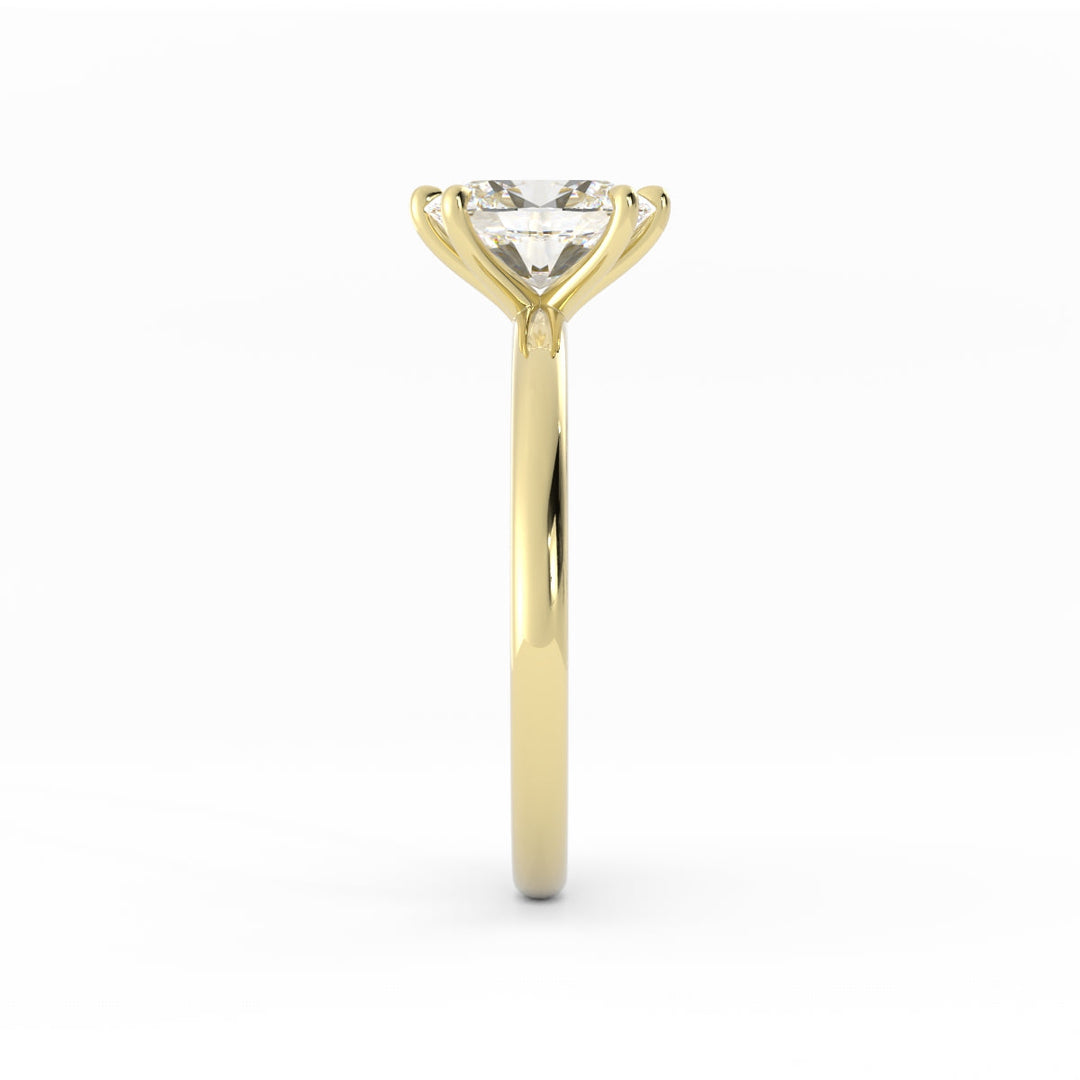 1.25ct Moissanite Oval Solitaire 10K Yellow Gold Engagement Ring