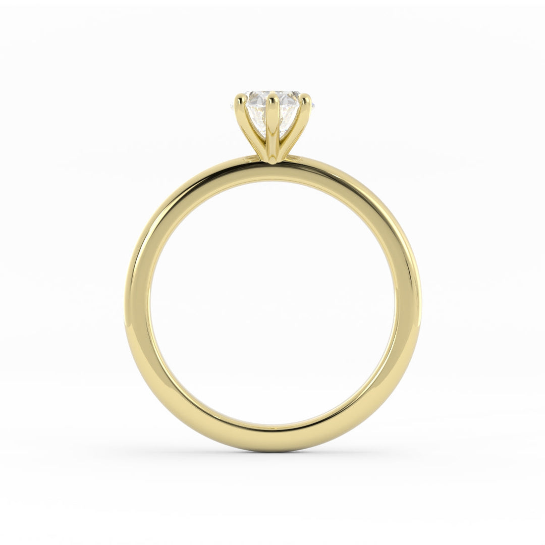 1.25ct Moissanite Oval Solitaire 10K Yellow Gold Engagement Ring