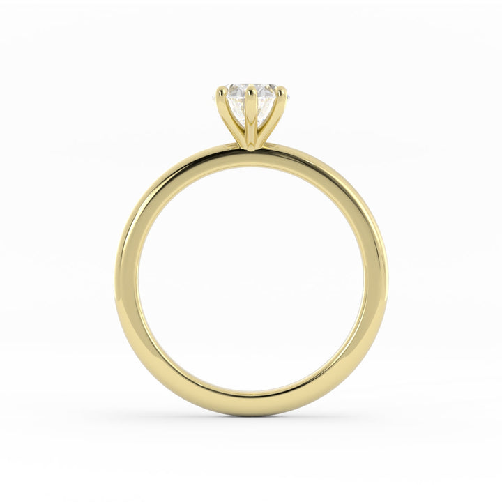 1.25ct Moissanite Oval Solitaire 10K Yellow Gold Engagement Ring