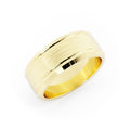 10K Yellow Gold Satin Outside Groove with Beveled Edge 8mm Wedding Band